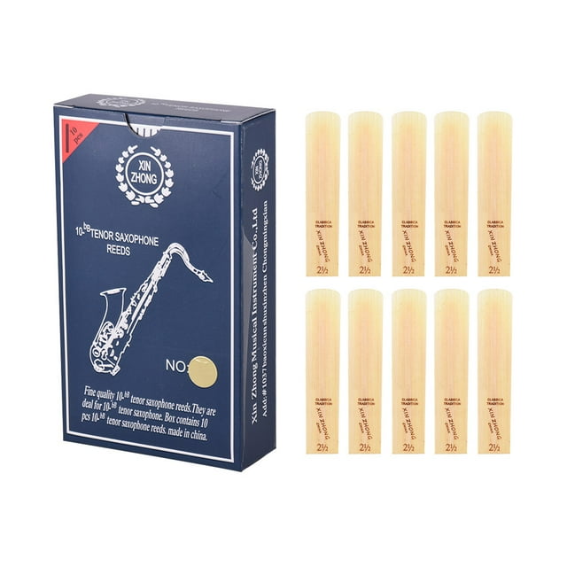 Normal Level 10-Bb Tenor Saxophone Sax Reeds Strength 2.5 for Beginners, 10pcs/ Box