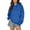 Blue, variant on Women's Star Print Drawstring Hooded Sweatshirt with Pocket, Lightweight Oversized Long Sleeve Pullover Top, Casual Streetwear Fall Winter Comfort Wear, Aesthetic Soft Fleece Loungewear Blue L