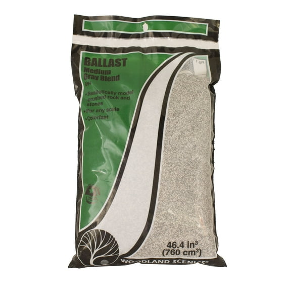Woodland Scenics Ballast & Coal Ground Cover, Blend, Gray