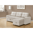 thumbnail image 3 of Urban Cali Venice Tufted Fabric Sleeper Sectional Sofa Bed Couch with Reversible Storage Chaise, 3 of 36