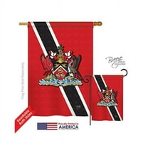 Breeze Decor 08172 Trinidad & Tobago 2-Sided Vertical Impression House Flag - 28 x 40 in.