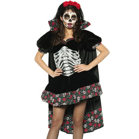 Day Of The Dead Senorita Womens Dia De Los Muertos Velvet Halloween Costume