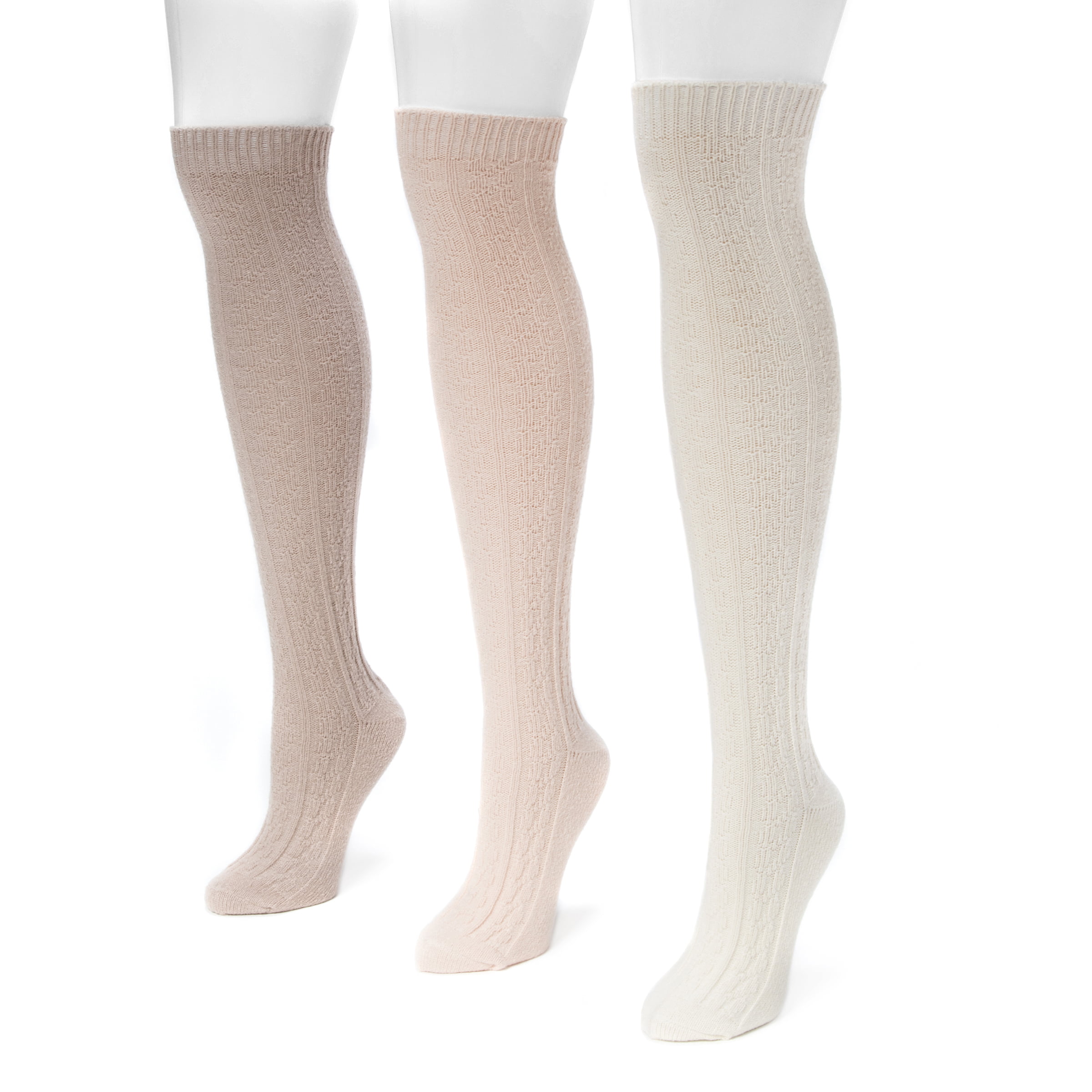 Women's 3 Pair Pack Cable Knee High Socks - Walmart.com