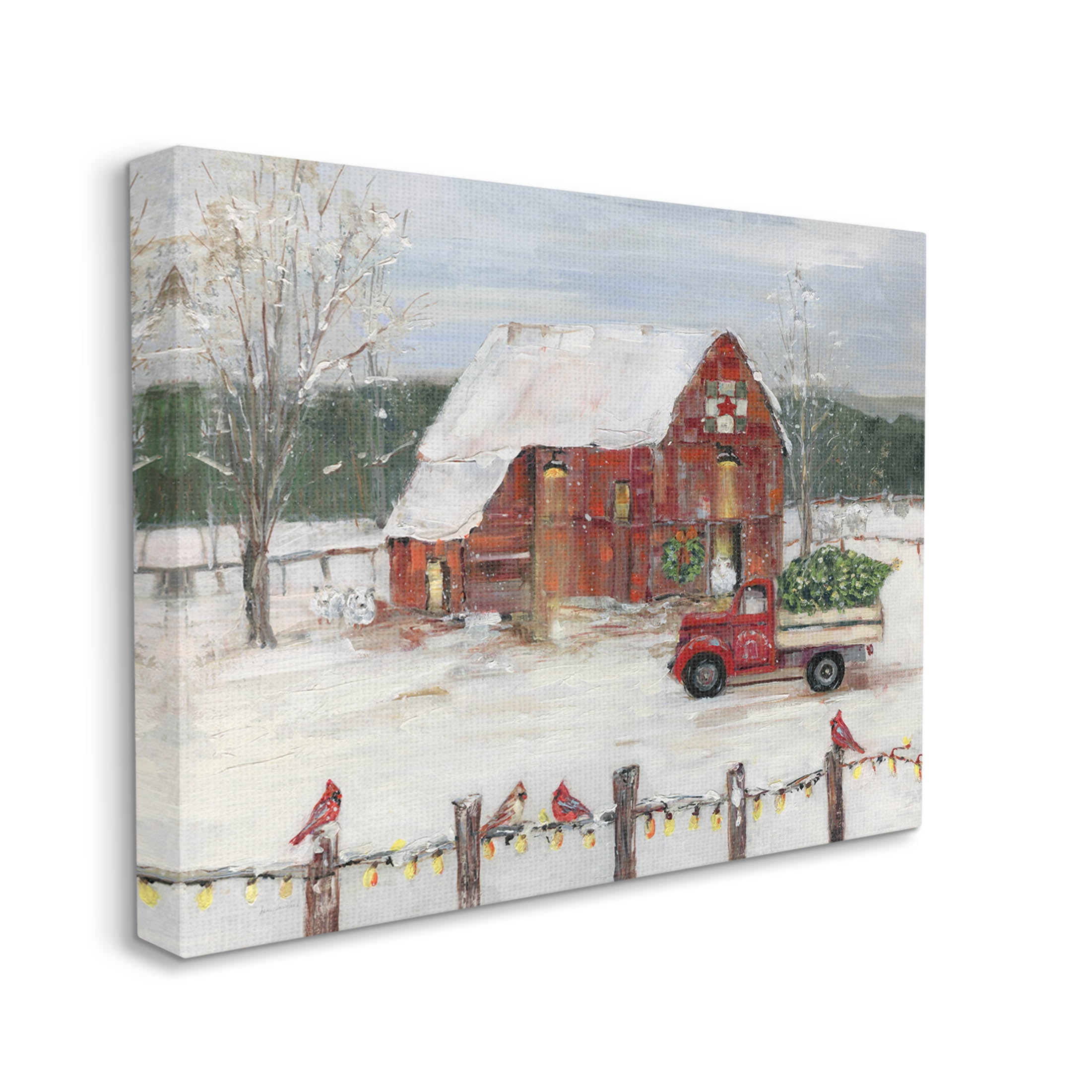 Stupell Industries Snowy Holiday Tree Farm Landscape Painting Gallery Wrapped Canvas Print Wall Art, Design by Sally Swatland