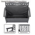 thumbnail image 4 of Outdoor Wooden Storage Bench with Armrests and Backrest, Deck Box with Removable Waterproof Liner for Patio Garden, Gray, 4 of 8