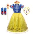 thumbnail image 1 of Disney vestido de princesa Rapunzel Cenicienta para niñas, disfraz de Bella, Aurora, Blancanieves, Carnaval y Halloween Fivean unisex, 1 of 2