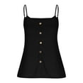 thumbnail image 3 of Jjayotai Plus Size Tank Tops for Womens, V Neck T Shirts, Casual Sleeveless Tops and Blouses, Cute Clothes, Loose Fit Tunics, Summer Buttons Cami Adjustable Strap Tank Top 2025 Black^ XXL, 3 of 7