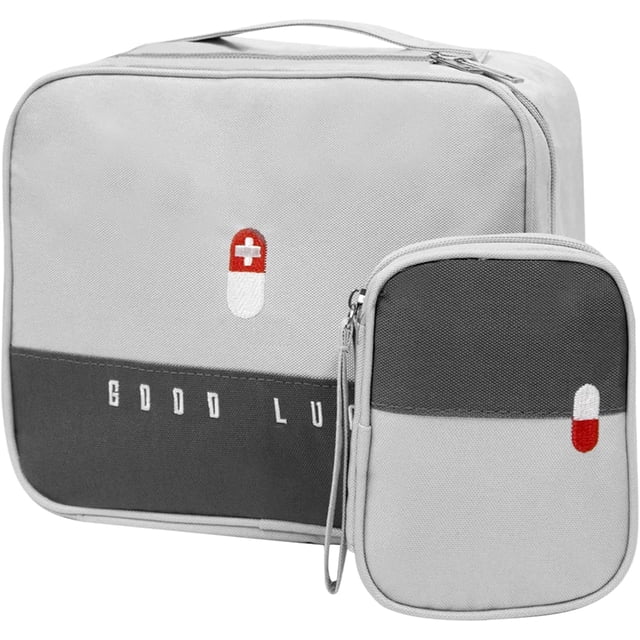 Botiquín de primeros auxilios vacío de 2 piezas, botiquín de primeros auxilios, botiquín de primeros auxilios portátil, botiquín de primeros auxilios, caja médica impermeable