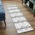 thumbnail image 3 of Rectangle Rug 2x6Ft Black Grey Botanical Tree Branch Soft Indoor Throw Rugs Carpets for Living Dining Bedroom Kids Room Non-Slip Playroom Crawl Rug Floor Mats Abstract Stripe Plant on White, 3 of 9