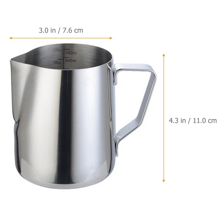 Black Stainless Steel Milk Frothing Jug - 600ml | EspressoWorks