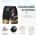 thumbnail image 2 of Kdxio Sleeping Dragon In Forest Print Men's Swim Trunks with Compression Liner 7 Inch Inseam Quick Dry Swim Shorts, 2 of 5