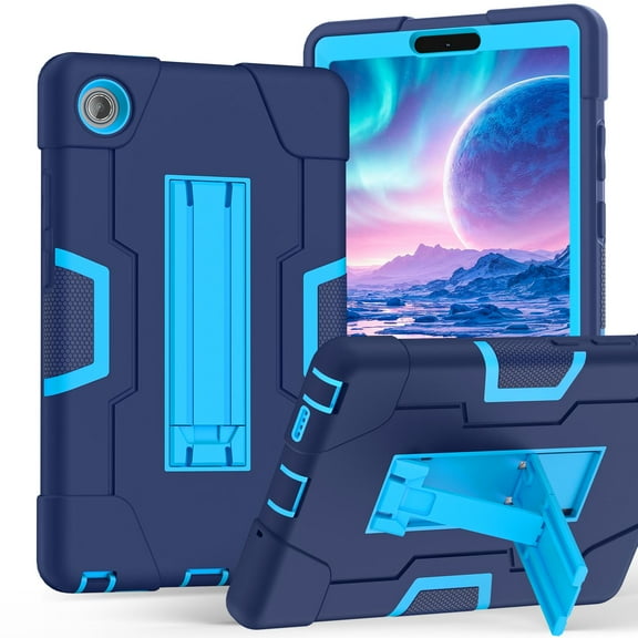 Decase Heavy Duty Kids Case for Lenovo Tab K9/Tab One 8.7" 2025,Shockproof Silicone Hybrid Hard PC Protective Cover with Stand for Lenovo Tab One 8.7-inch 2025,Navyblue