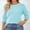 Light Blue, variant on QUALFORT Women’s 100% Cotton Pullover Sweater, Crew Neck Long Sleeve Lightweight Sweater for Women, Soft Classic Solid Color Knit Top