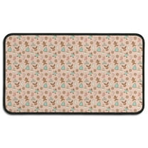 Pink Christmas Gingerbread and Tree Pattern Door Rugs,Washable Non Slip Door Mats Indoor,Decorative Door Mats,Entry Mat Indoor for Entrance,Bedroom,Kitchen,Bathroom,30"x17"