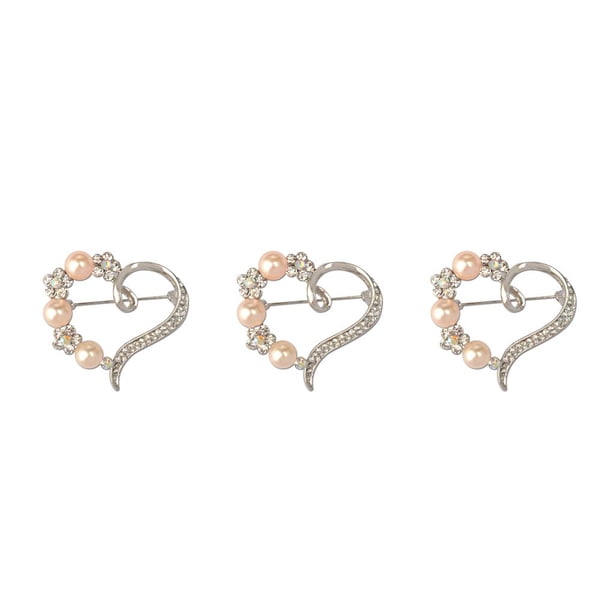 Broche de seguridad Qarigey cristal strass rosa 3piezas