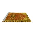 thumbnail image 2 of Ahgly Company Machine Washable Indoor Rectangle Medallion Yellow Traditional Area Rugs, 2' x 4', 2 of 4