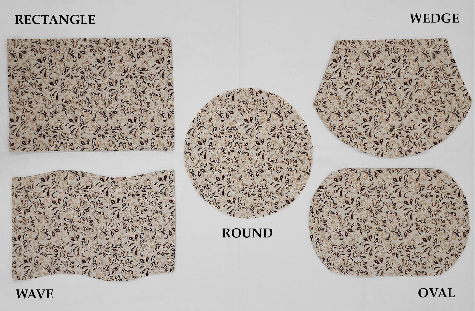 Paisley Placemats by Penny's Needful Things (Wedge - Set of 2) (Brown)