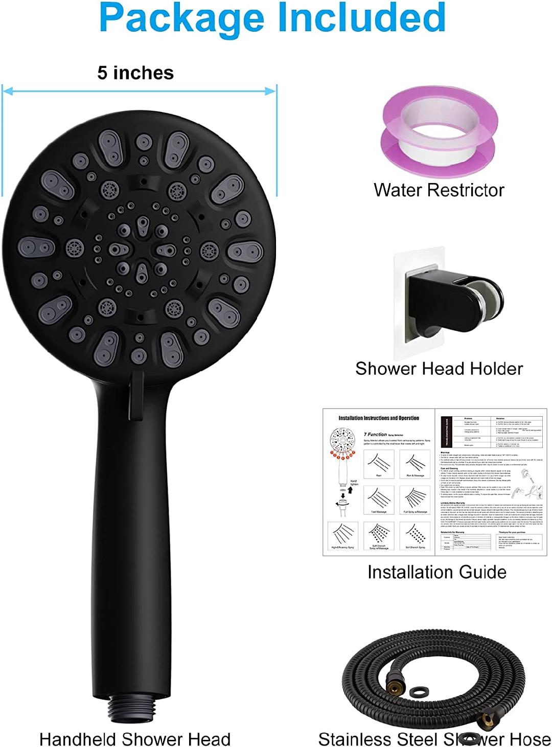 7Spray Shower Heads with Handheld, High Pressure Hand Shower Head 5