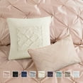thumbnail image 4 of Regency Heights King Comforter Sets, 7-Piece Tufted Pintuk Bed in a Bag Bed Set, Satin Luxury Blush Comforter Bedding Set with Decor Pillow, 4 of 7