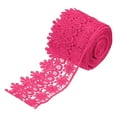 thumbnail image 1 of Uxcell 3.14 inch Wide 10 Yard Lace Ribbon Floral Pattern Rose Red Embroidered Lace Trim for Sewing Making, Gift Wrapping, 1 of 5