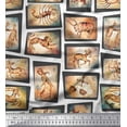thumbnail image 1 of Soimoi Poly Georgette Fabric Zodiac Sign Patchwork Fabric Prints by Yard 52 Inch Wide, 1 of 3