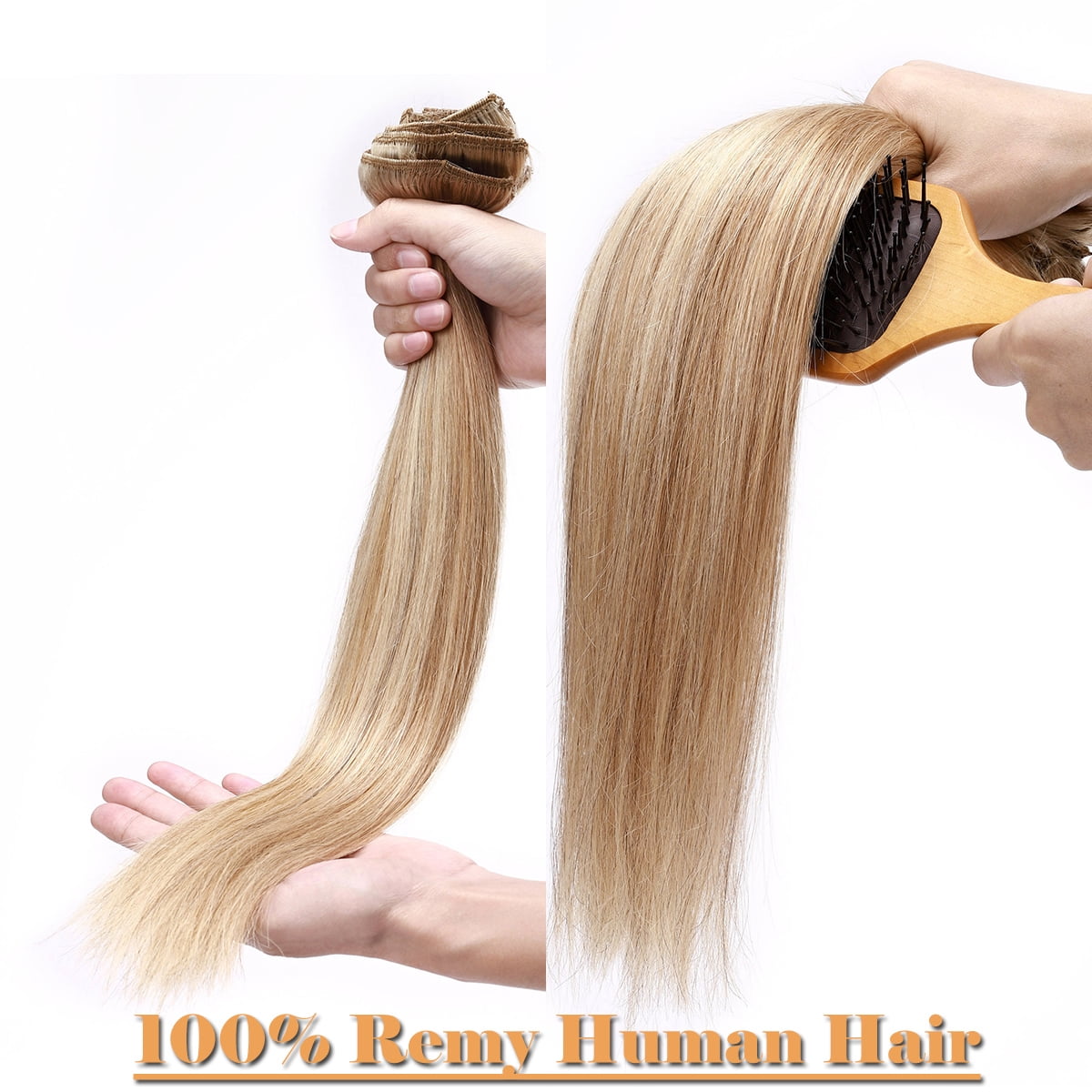 SEGO Clip in Hair Extensions Human Hair 100% Real Remy Hair 10-24 inch Full Head Thick Hair Pieces Silky Straight Balayage Hair Cleanrance