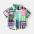 thumbnail image 6 of LYMAYTER Baby Boys Button down Short Sleeve Shirts Summer Cartoon Print Dress Shirt Tops for Toddler Kids 2-10Y, 6 of 10