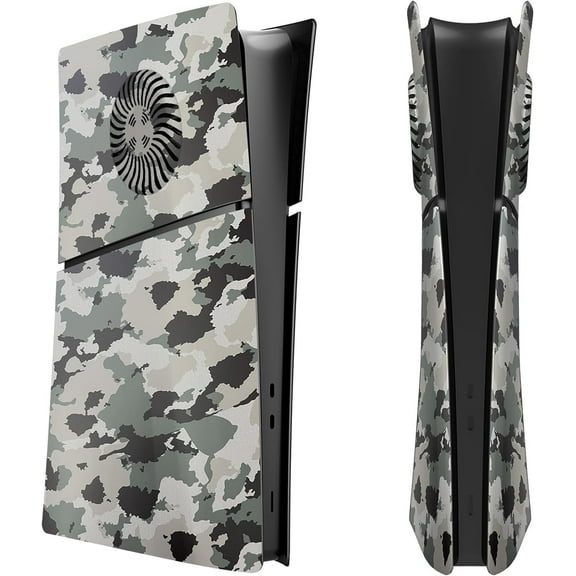 for PS5 Slim Digital Edition Faceplate Camouflage Cover Plates Replacement Skin Case ABS Custom Side Shell for PS5 Slim Digital Version Console (with Cooling Vents)
