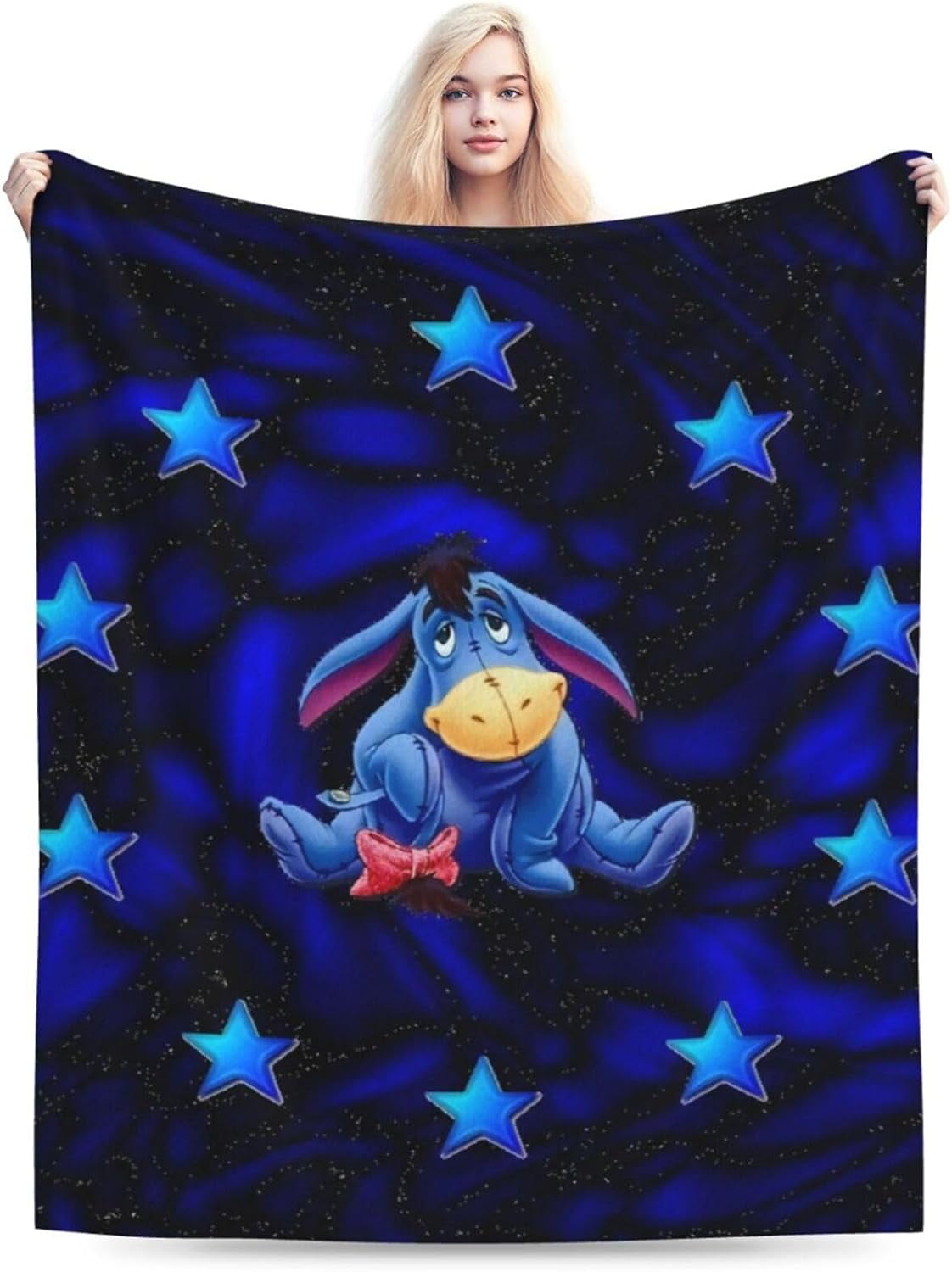 Eeyore Blanket Throw Blanket Cozy Soft Plush for Couch Living Room Blanket Interesting Festival Gift for Kids Adults 80 X 60 inch