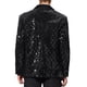 thumbnail image 3 of BLAZERS DE HOMBRE INSPIRE CHIC Con Solapa Pico, Un Botón, Brillante, Argyle, Lentejuelas, XL Negro, 3 of 7