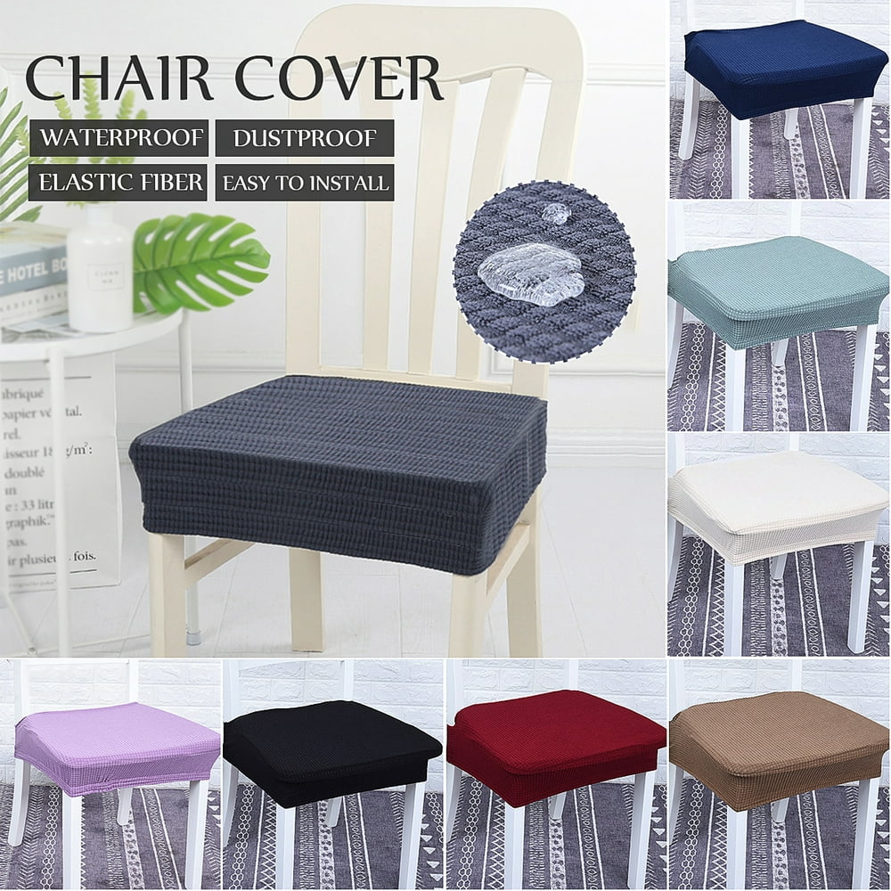 Stretch Spandex Chair Seat Covers - Removable Washable Anti-Dust Dining