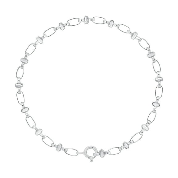 925 Sterling Silver Oval Link Tennis Chain Bracelet, 7"-8" Jewelry for Women