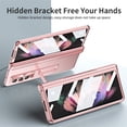 thumbnail image 6 of ELehold Rugged Case for Samsung Galaxy Z Fold 4 7.6 inch Hard PC Soft TPU with Magnetic Hinge Protection Folding Hidden Kickstand Shockproof Full Body Protection,Rosegold, 6 of 7