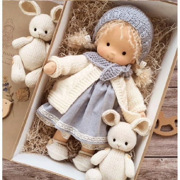 12-Inch Waldorf Handmade Plush Cloth Doll, Soft Cute Doll Toy for Kids