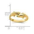 thumbnail image 2 of Solid 14k Yellow Gold Double Dolphins Ring Band Size 7, 2 of 3