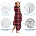 thumbnail image 7 of Red and Black Plaid Pattern Hooded Bath Towel，60"x35" for Ages 3 To 12 Kids, Quick Dry Lightweight Soft Microfiber Hood Beach Towel Cover Up for Kids, 7 of 7