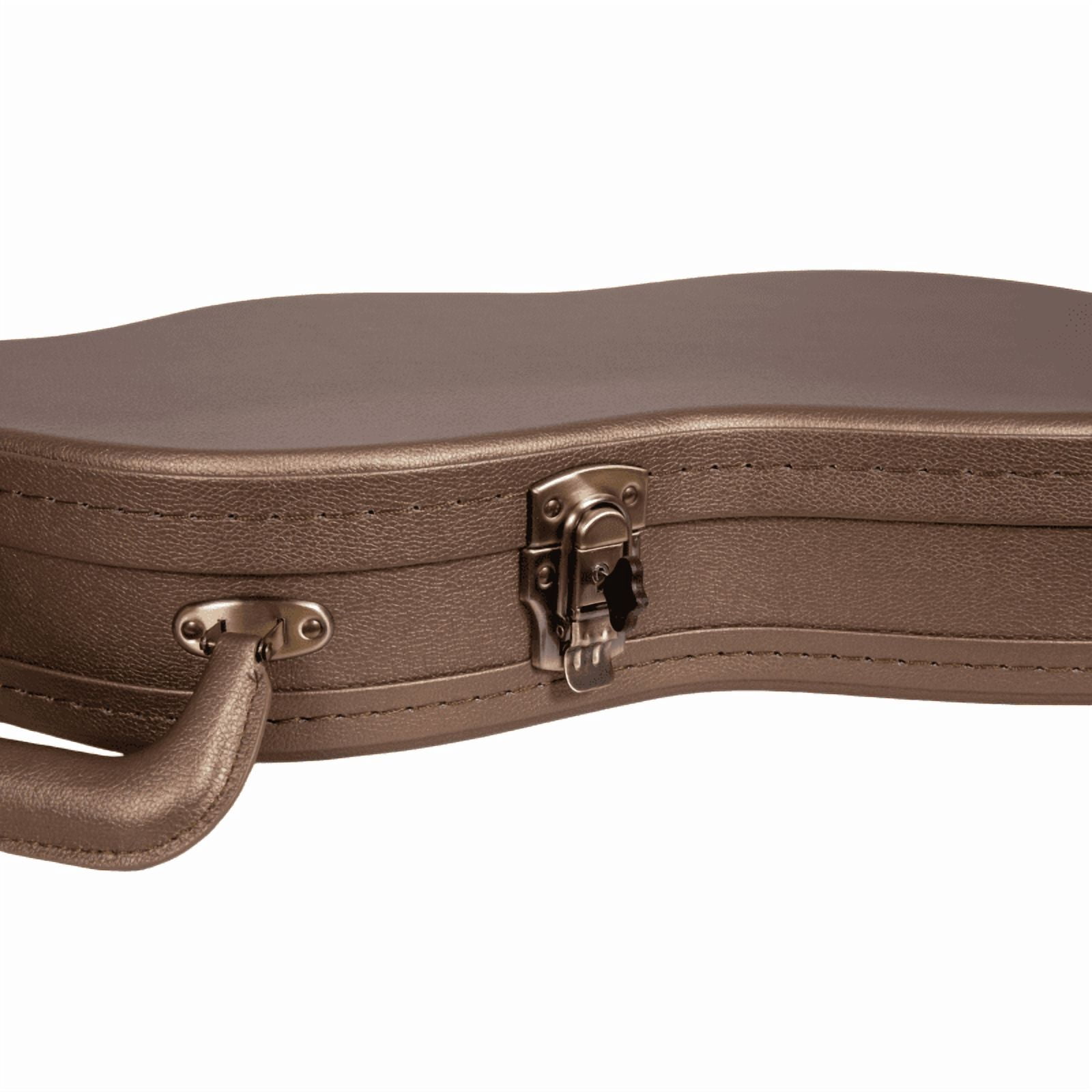 Crossrock Designer Series- Universal Wooden Case for Stratocaster and Telecaster Electric Guitars- Security Lock, Metal Feet, Storage Space- Chocolate Brown