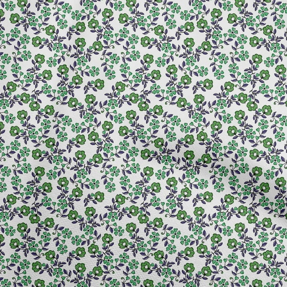 oneOone Cotton Silk Green Fabric Block Sewing Fabric By The Yard Printed Diy Clothing Sewing Supplies 42 Inch Wide