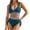 Blue-05, variant on Lopeceal High Waisted Bikini Sets for Women Tummy Control Swimsuits Color Block Drawstring Womens Two Piece Bathing Suits