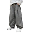 thumbnail image 2 of ersvoioy Boys Straight Leg Pants Elastic Waist Loose Fit Casual Trousers for Summer Size 5-15 Years, 2 of 9
