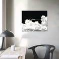 thumbnail image 3 of JRXY Canvas Wall Art Decor White cloud on black Print Pictures Poster Artwork Framed Paintings for Living Room  Bathroom Bedroom Decorations 16x12in, 3 of 4