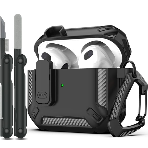Funda para AirPods RFUNGUANGO de tercera generación con kit de limpieza