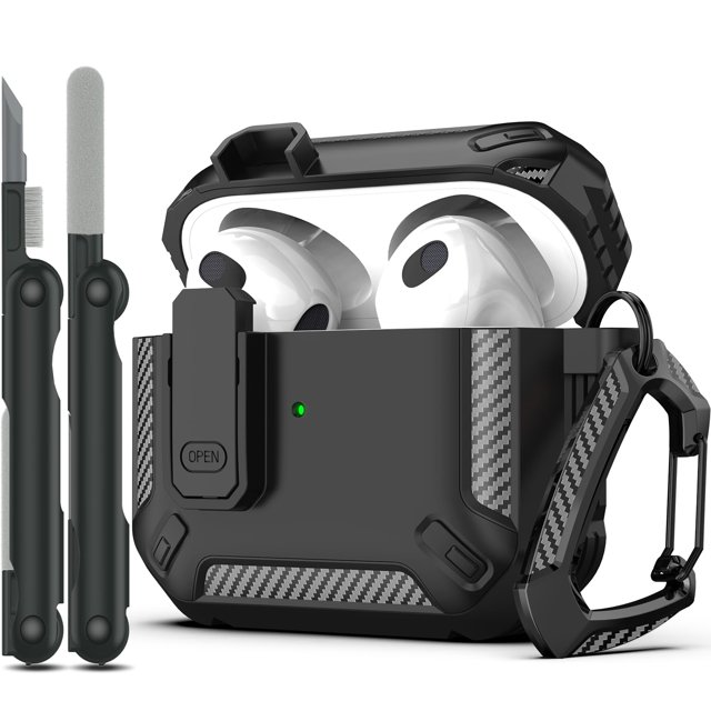 Funda para AirPods RFUNGUANGO de tercera generación con kit de limpieza