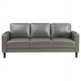 thumbnail image 3 of Ruth Upholstered Track Arm Faux Leather Sofa Grey, 3 of 5