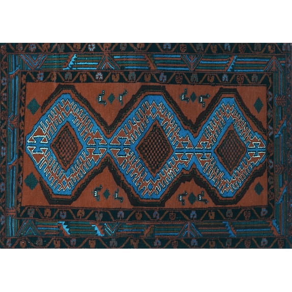 Ahgly Company Indoor Rectangle Persian Light Blue Traditional Area Rugs, 5' x 7'
