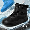 thumbnail image 4 of NOKIO Kids Wide-Toe Box Winter Boots Fau𝗑 F𝗎r Lined Hook-and Loop Closure Textile Upper Flexible Drop Non‑Slip Sole Comfortable Cold Weather Footwear for Boys Girls, 4 of 8
