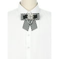 thumbnail image 4 of INSPIRE CHIC Women's Striped Rhinestone Bow Tie Fashion Chain Bow Tie Pin for Shirts, 4 of 5