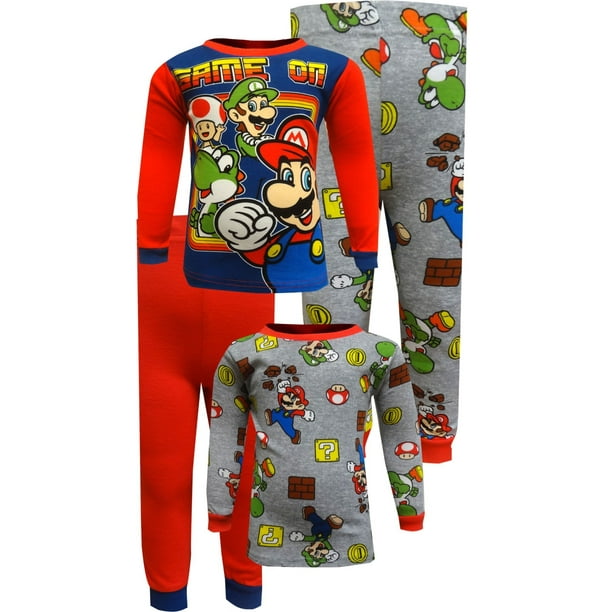 Super Mario Bros. - Super Mario Game On! 4 Piece Cotton Pajamas Size 4 ...