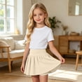thumbnail image 5 of Oiyii Toddler Girl's High Waist Pleated Skirt Solid Flowy Casual Skirts School Daily Wear Bottoms,Beige, 5 of 5