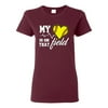 Wild Bobby, My Heart Is On That Tennis Field, Sports, Women Graphic Tee, Maroon, X-Large